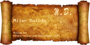 Miler Dalida névjegykártya